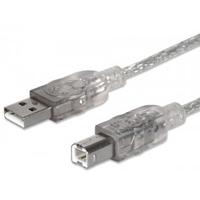 CABLE USB,MANHATTAN,340458, V2.0 A-B  3.0M, PLATA CABLE USB,MANHATTAN,340458, V2.0 A-B  3.0M, PLATA